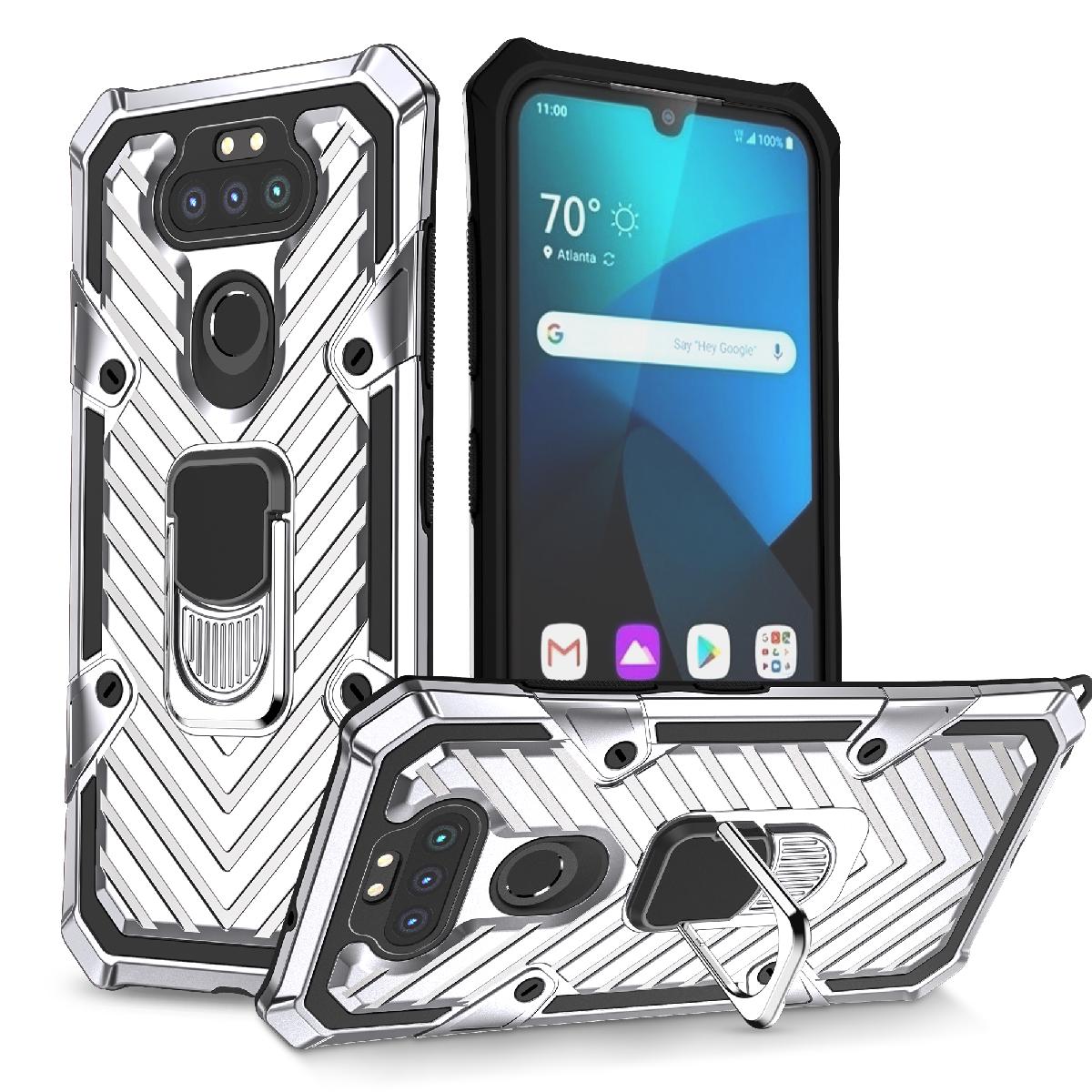 Reiko Kickstand Anti-Shock And Anti Falling Case for LG ARISTO 5 In Silver